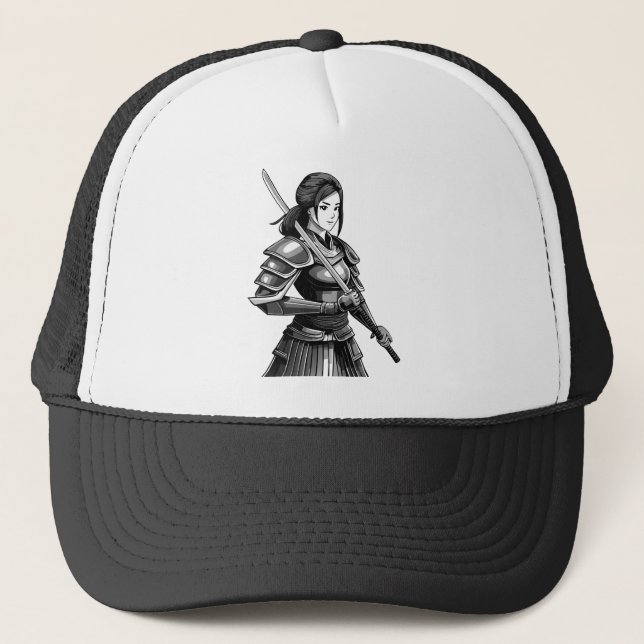 Gorra De Camionero Japanese samurai warrior - woman (Anverso)