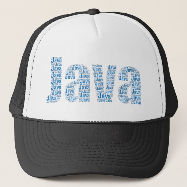Gorra De Camionero Java Word Art (Anverso)