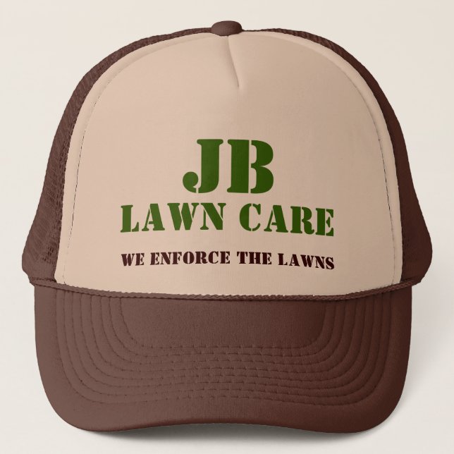 Gorra De Camionero JB, CUIDADO del CÉSPED, hacemos cumplir los (Anverso)