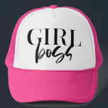 Gorra De Camionero Jefe Chica Premium | Texto negro moderno Ultra<br><div class="desc">CHICA BOSS - moderno,  divertido,  de moda y poderoso ***Para artículos adicionales de oficina de zazzle,  publicidad o merchandising para coincidir con este artículo,  por favor contáctenos a través del contacto de diseñador en nuestra página de inicio de zazzle.</div>