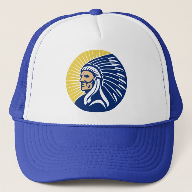 Gorra De Camionero Jefe indio del nativo americano (Anverso)
