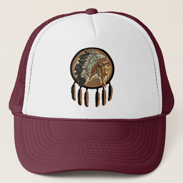 Gorra De Camionero Jefe indio del nativo americano (Anverso)