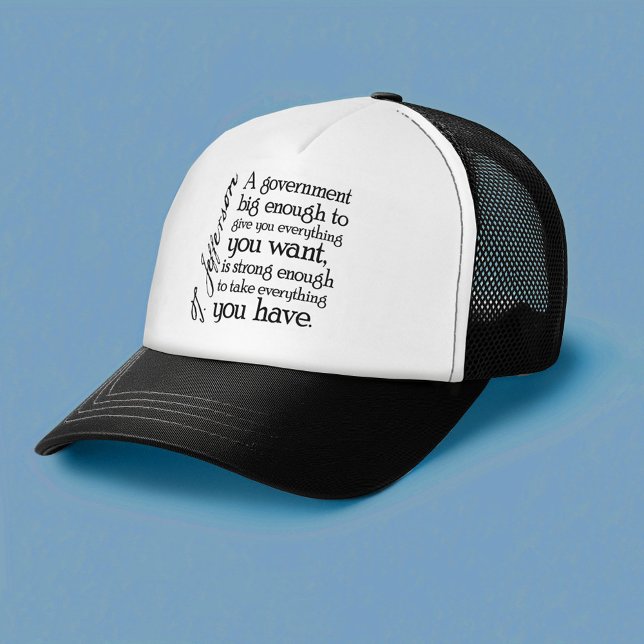 Gorra De Camionero Jefferson: Cuidado con el gran gobierno (Thomas Jefferson Trucker Hat)