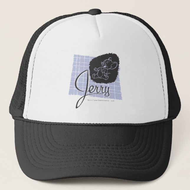 Gorra De Camionero Jerry Black and Blue Script (Anverso)