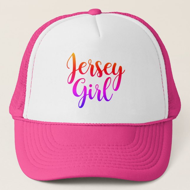 Gorra De Camionero Jersey Girl Hat NJ New Jersey Baseball Hat Trucker (Anverso)