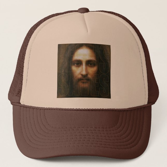 GORRA DE CAMIONERO JESÚS AHORRA EL ENGRANAJE IMPRESIONANTE POR (Anverso)