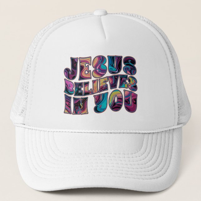 Gorra De Camionero Jesús Cree En Tu Trippy Lettering (Anverso)