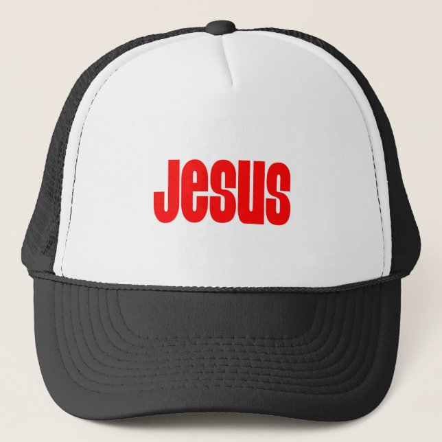 Gorra De Camionero Jesús en rojo (Anverso)