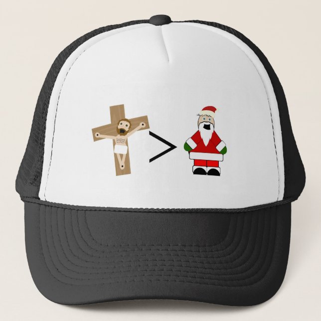 Gorra De Camionero Jesús es mayor que Santa (Anverso)