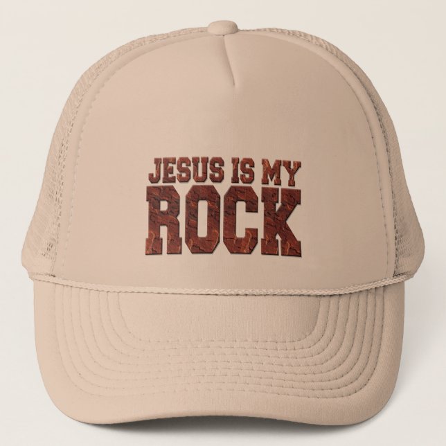 GORRA DE CAMIONERO JESÚS ES MI ROCA (Anverso)