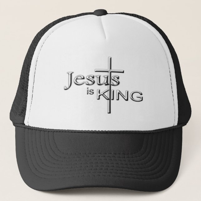 Gorra De Camionero Jesús metálico es REY (Anverso)