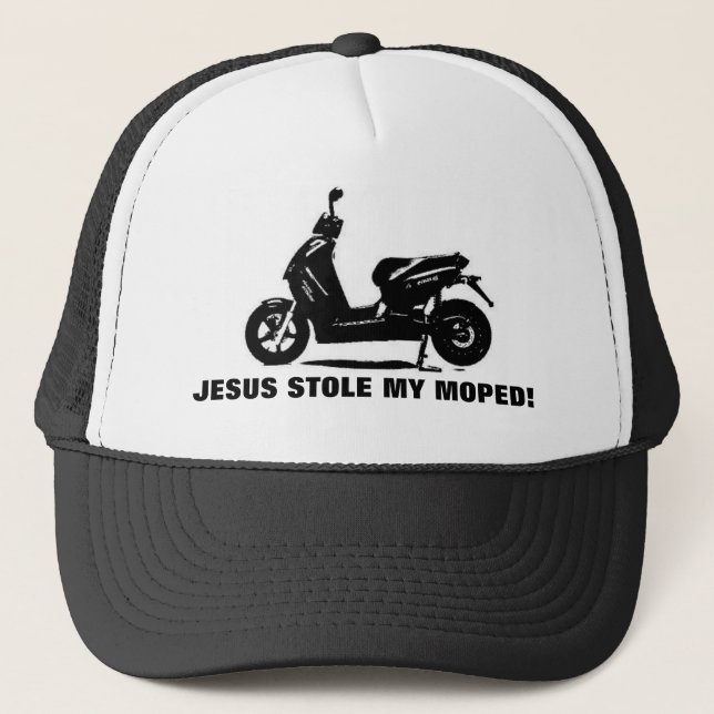 GORRA DE CAMIONERO ¡JESÚS ROBÓ MI CICLOMOTOR! (Anverso)