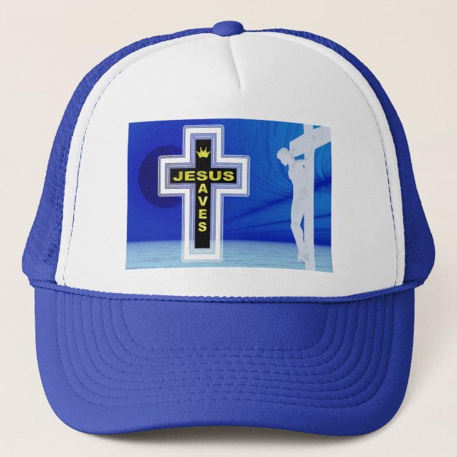 Gorra De Camionero Jesús salva la imagen de crucifixión (Anverso)