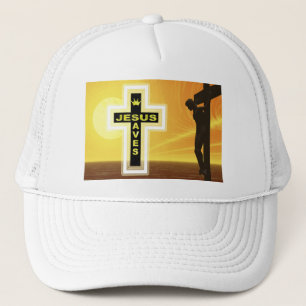 Gorra De Camionero Jesús salva la picadura de crucifixión