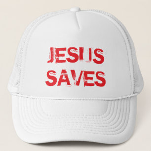 GORRA DE CAMIONERO JESUS SAVE TRUCKER HAT-WHITE