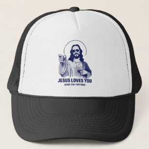 Gorra De Camionero Jesús te ama y yo estoy tratando