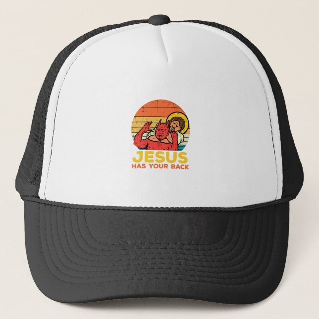 Gorra De Camionero Jesús Tiene Su Espalda Jiu Jitsu Retro Hombres Cri (Anverso)
