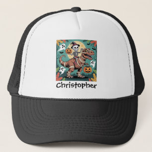 Gorra De Camionero Jinete de Dino Espeluznante – Esqueleto en T-Rex M