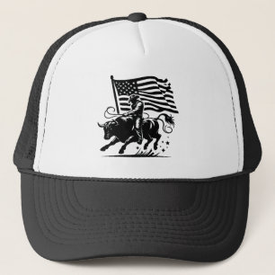 Gorra De Camionero Jinete de Toro Americano Rodeo