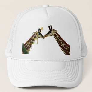 Gorra De Camionero jirafa de Navidad