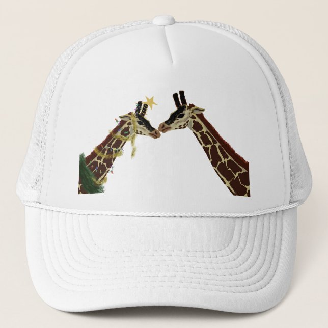 Gorra De Camionero jirafa de Navidad (Anverso)