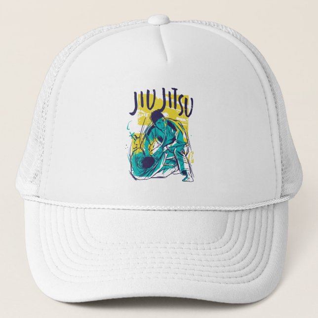 Gorra De Camionero Jiu Jitsu Grunge (Anverso)
