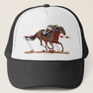 Gorra De Camionero Jockey Sobre Caballo De Raza