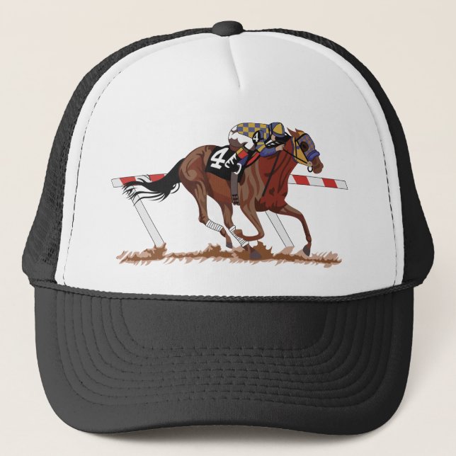 Gorra De Camionero Jockey Sobre Caballo De Raza (Anverso)