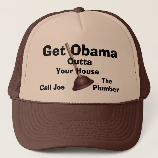 Gorra De Camionero Joe el fontanero Casquillo-Consigue a Obama Outta. (Anverso)