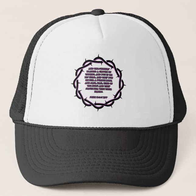Gorra De Camionero John 19:2-3 KJV Biblia Verse Scripture (Anverso)