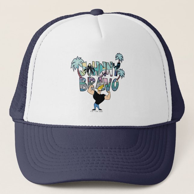 Gorra De Camionero Johnny Bravo Palm Tree Name (Anverso)