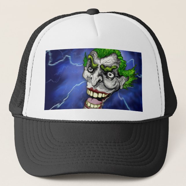 Gorra De Camionero Joker Jester en una tormenta relámpago de Doug LaR (Anverso)
