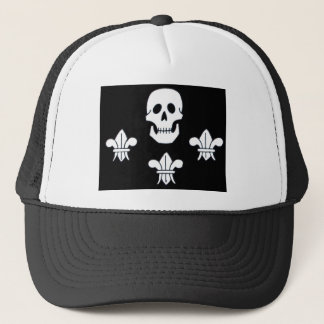 GORRA DE CAMIONERO JOLLY ROGER SKULL Y LA BANDERA DE TRES LILIES