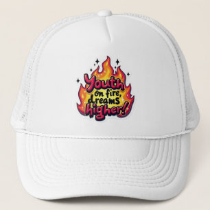 Gorra De Camionero Jóvenes en sueños de fuego más altos cita motivaci