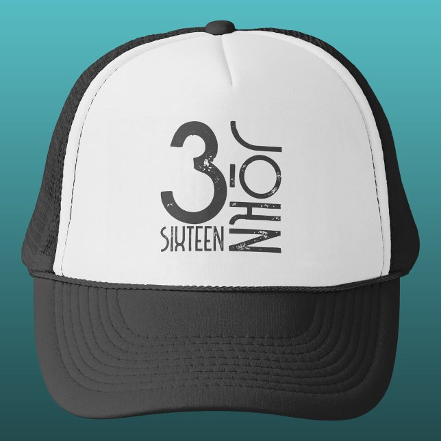 Gorra De Camionero Juan cristiano 3:16 Verso de Biblia angustiado (Subido por el creador)