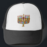 Gorra De Camionero Judaica Happy Hanukkah Dreidel Menorah<br><div class="desc">Está viendo la colección Lee Hiller Designs of Home and Office Decor, Apparel, Gifts and Collectibles. Los diseños incluyen la fotografía Lee Hiller y la colección de arte digital de medios mixtos. Puedes ver su fotografía de la naturaleza en http://HikeOurPlanet.com/ y seguir su blog de senderismo dentro del Parque Nacional...</div>
