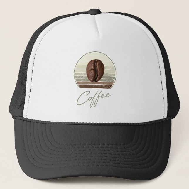 Gorra De Camionero Judías De Café Para Espresso Y Barista Retro (Anverso)