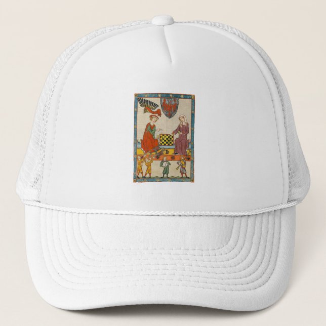 Gorra De Camionero Juego de Ajedrez Códice Manesse siglo XIV (Anverso)