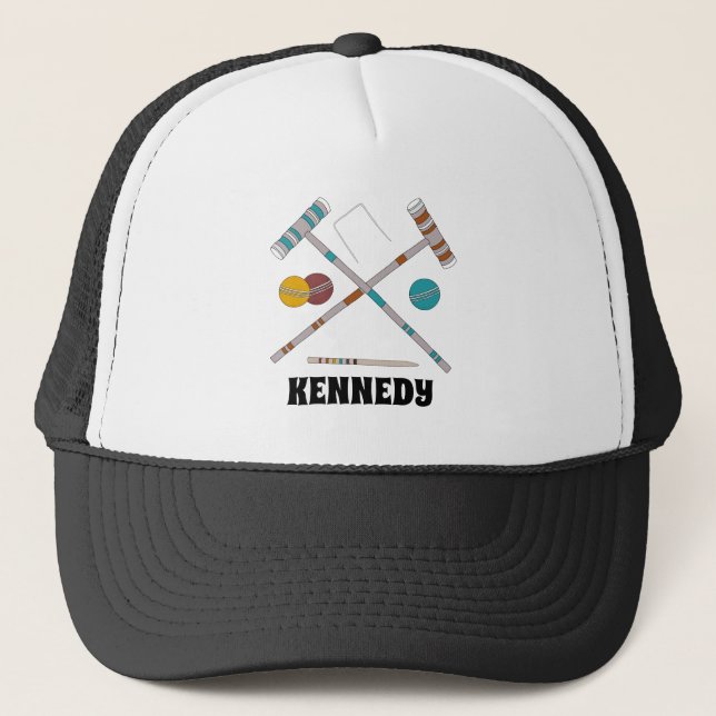 Gorra De Camionero Juego de croquet, juegos de césped personalizado (Anverso)