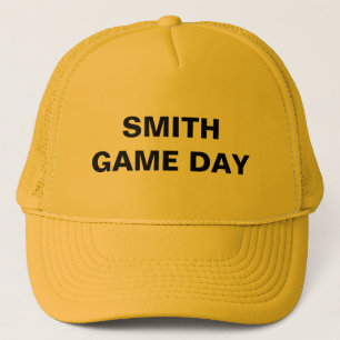 Gorra De Camionero Juego de nombres personalizado Día amarillo