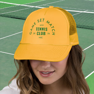 Gorra De Camionero Juego Verde Set Partido Club de Tennis Después Ama