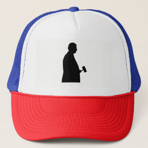 Gorra De Camionero Juez con Gavel Silhouette