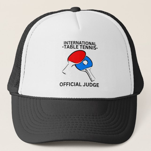 Gorra De Camionero Juez Oficial Internacional de Tenis de Mesa (Anverso)