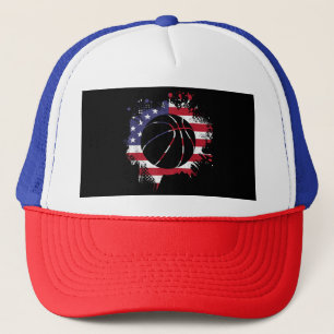 Gorra De Camionero Jugador de Baloncesto con Bandera Americana