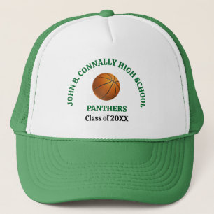Gorra De Camionero Jugador de Baloncesto de Escuela Secundaria Verde