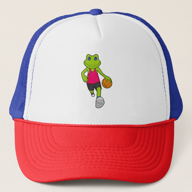 Gorra De Camionero Jugador de baloncesto de rana Baloncesto (Anverso)