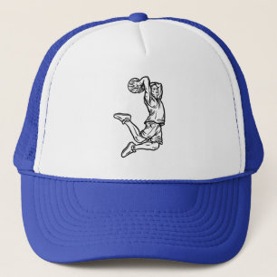 Gorra De Camionero Jugador de baloncesto Haciendo Slam Dunk Dark Desi