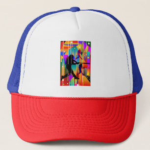 Gorra De Camionero Jugador de béisbol con silueta geométrica moderna