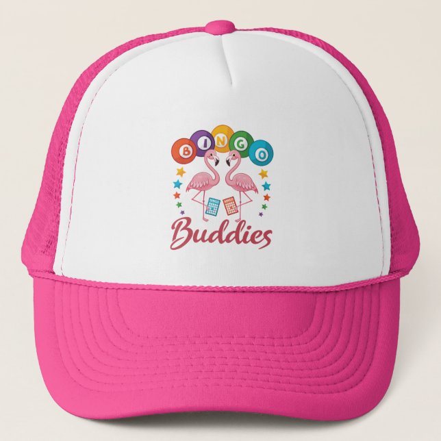 Gorra De Camionero Jugador de Bingo Buddies Flamingo (Anverso)