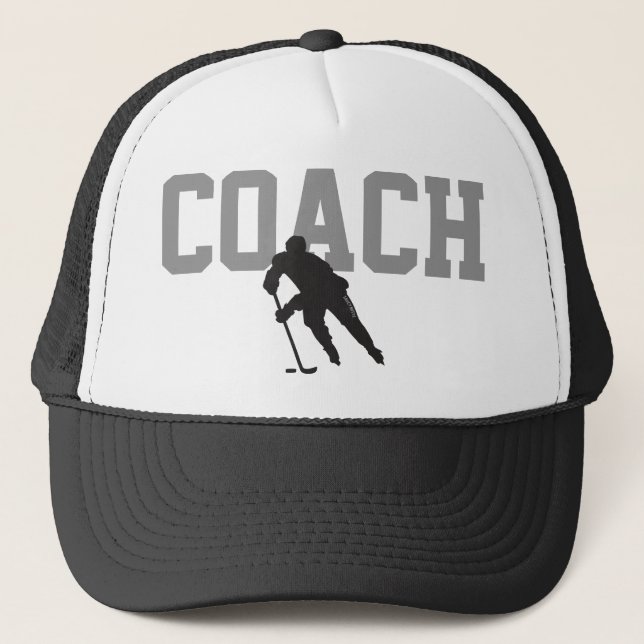 Gorra De Camionero Jugador de entrenador de hockey (Anverso)
